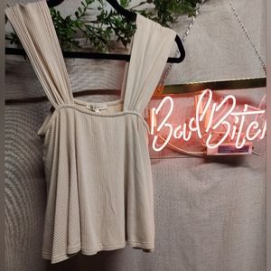 Baevely cream flowy tank top